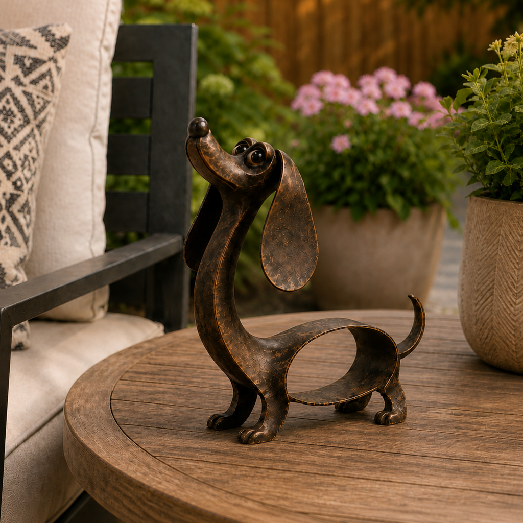 Sjarmerende dachshundskulptur til hjem og hage 🐶