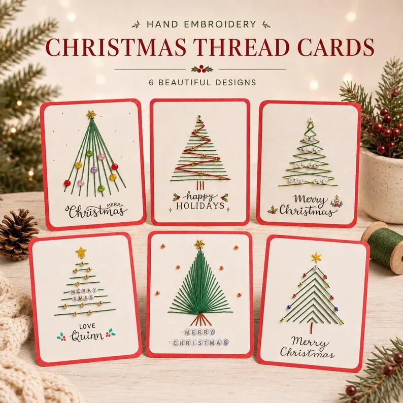 🎄🧵Julesnorkunst-hilsenkort DIY-sett