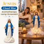 Aromaterapilampe med Jesus-motiv og tåkeeffekt – dekorasjon