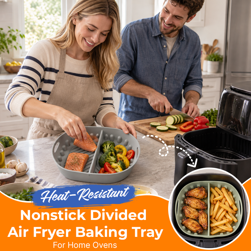 🍽️ Varmebestandig stekebrett med slippbelegg og inndeling til airfryer