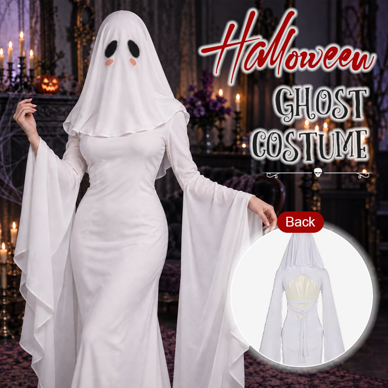 Tettsittende Halloween-kostyme som spøkelsesprinsesse (kan brukes begge veier)