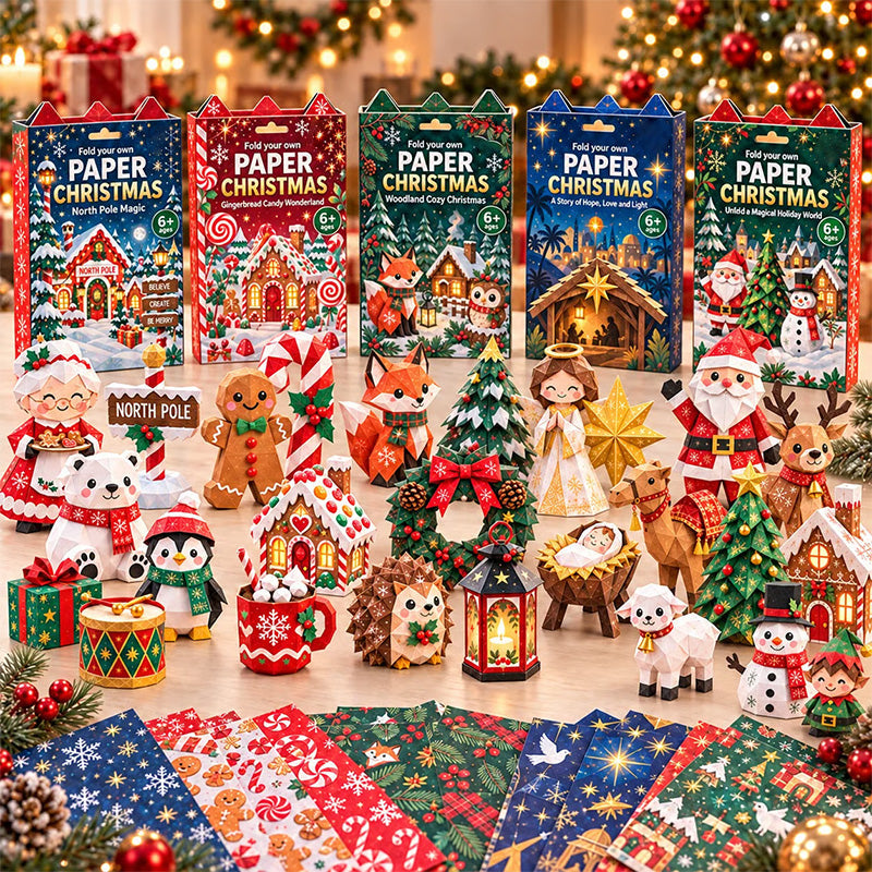 Hobbysett med papir til jul – Brett og lag dine egne juledekorasjoner