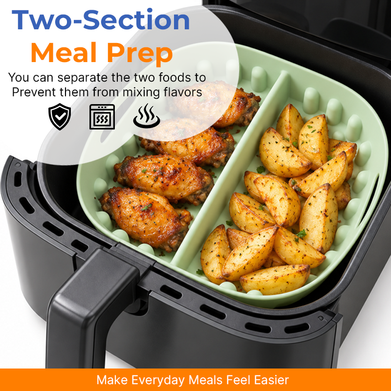 🍽️ Varmebestandig stekebrett med slippbelegg og inndeling til airfryer