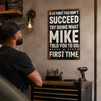 Funny "If At First You Don't Succeed" Vintage Wall Sign