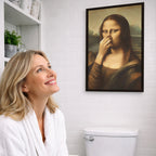 🎄 Julekampanje: 40 % rabatt i en begrenset periode 🔥 Kunsttrykk av «Mona Lisa» som holder seg for nesen (treramme inkludert)