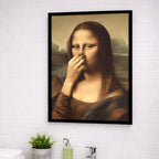 🎄 Julekampanje: 40 % rabatt i en begrenset periode 🔥 Kunsttrykk av «Mona Lisa» som holder seg for nesen (treramme inkludert)