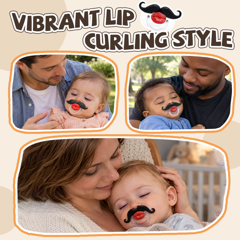 Smokk med røde lepper og bart