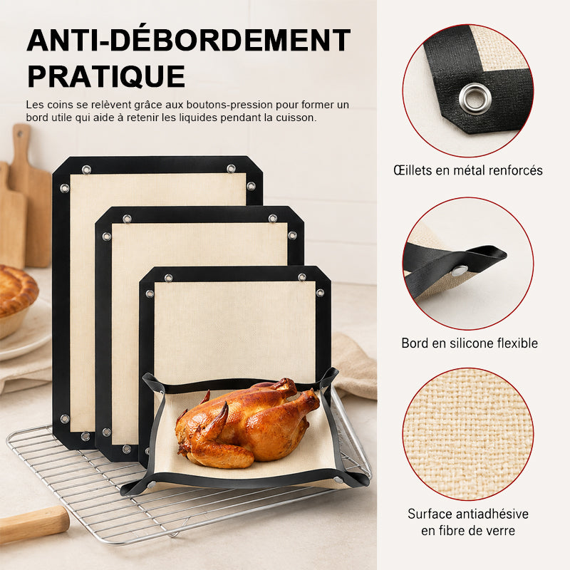 🍗 Overløpssikker bakematte med trykknapper