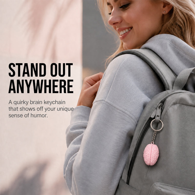 Pink Brain Keychain Charm – Quirky Mini Bag Accessory