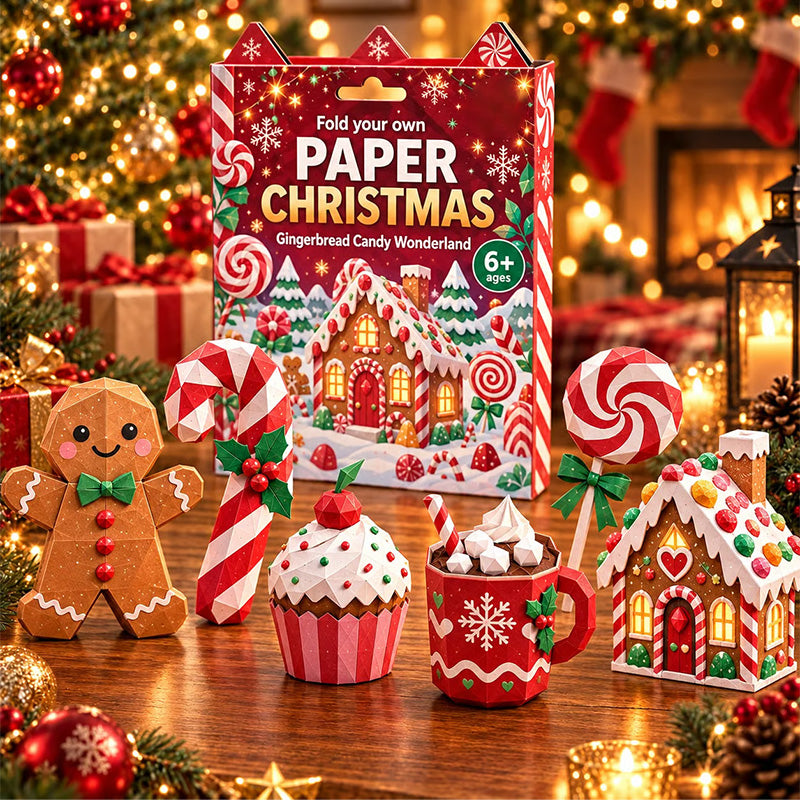 Hobbysett med papir til jul – Brett og lag dine egne juledekorasjoner