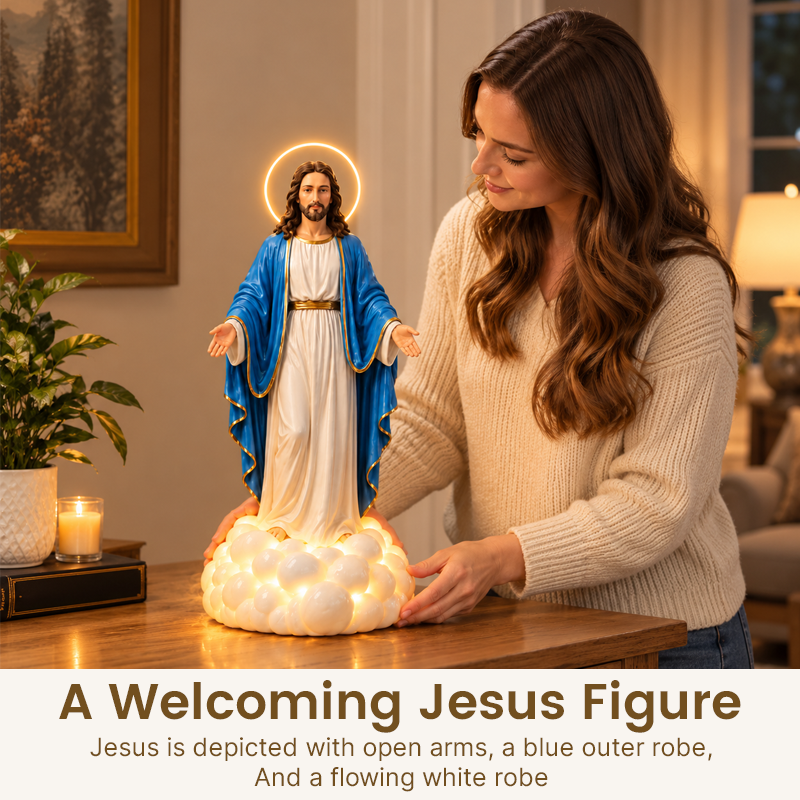 Aromaterapilampe med Jesus-motiv og tåkeeffekt – dekorasjon