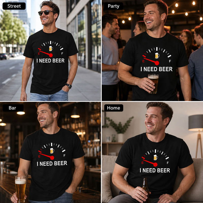 I NEED BEER T-skjorte – Morsom T-skjorte for ølelskere