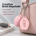 Pink Brain Keychain Charm – Quirky Mini Bag Accessory
