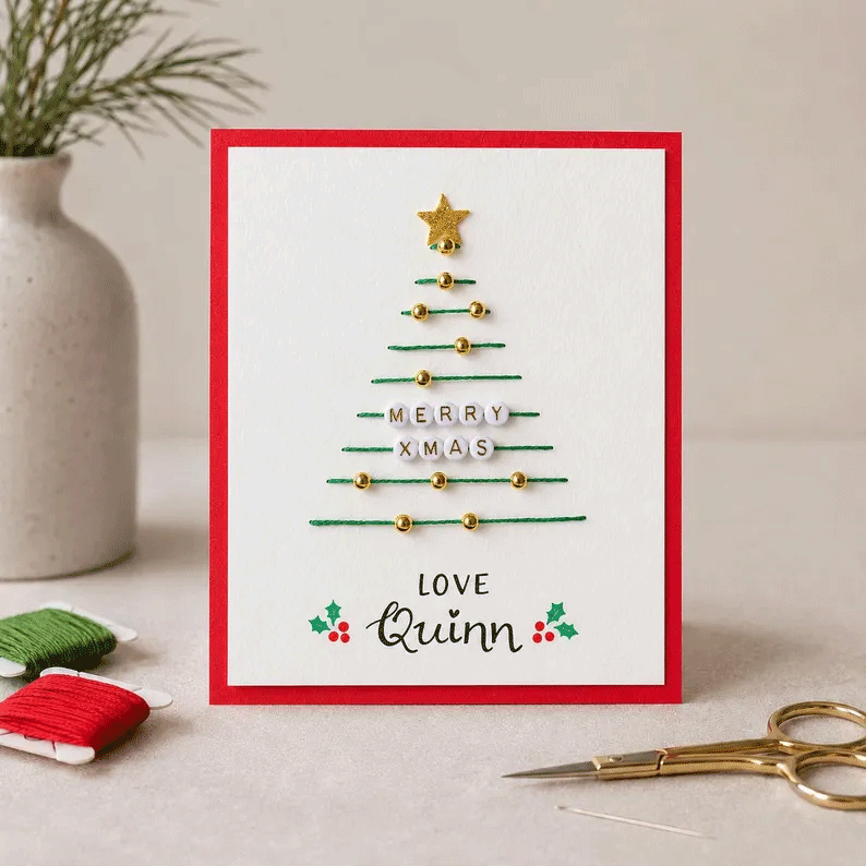 🎄🧵Julesnorkunst-hilsenkort DIY-sett