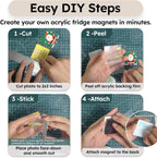 Clear Acrylic DIY Fridge Magnet Set with Adhesive Backing – Square Magnetic Photo Frames with Stunning 3D Effect 💕