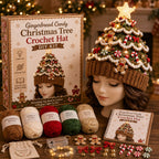 🎄 Nybegynnervennlig DIY-sett med lysende juletrehatt | Festlig hobbysett for nye heklere