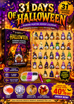 🔥LAST DAY 60% OFF - 🎃✨ 31 Days of Gnome Surprises Halloween Diamond Painting Advent Calendar