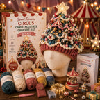 🎄 Nybegynnervennlig DIY-sett med lysende juletrehatt | Festlig hobbysett for nye heklere
