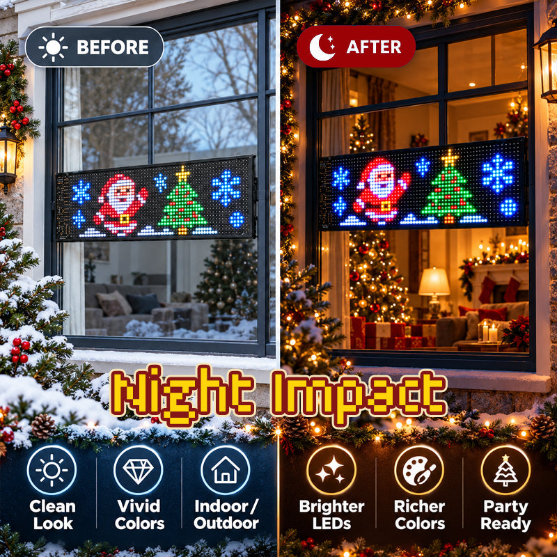 Smart, app-styrt LED-pikseldisplay til jul