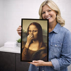 🎄 Julekampanje: 40 % rabatt i en begrenset periode 🔥 Kunsttrykk av «Mona Lisa» som holder seg for nesen (treramme inkludert)