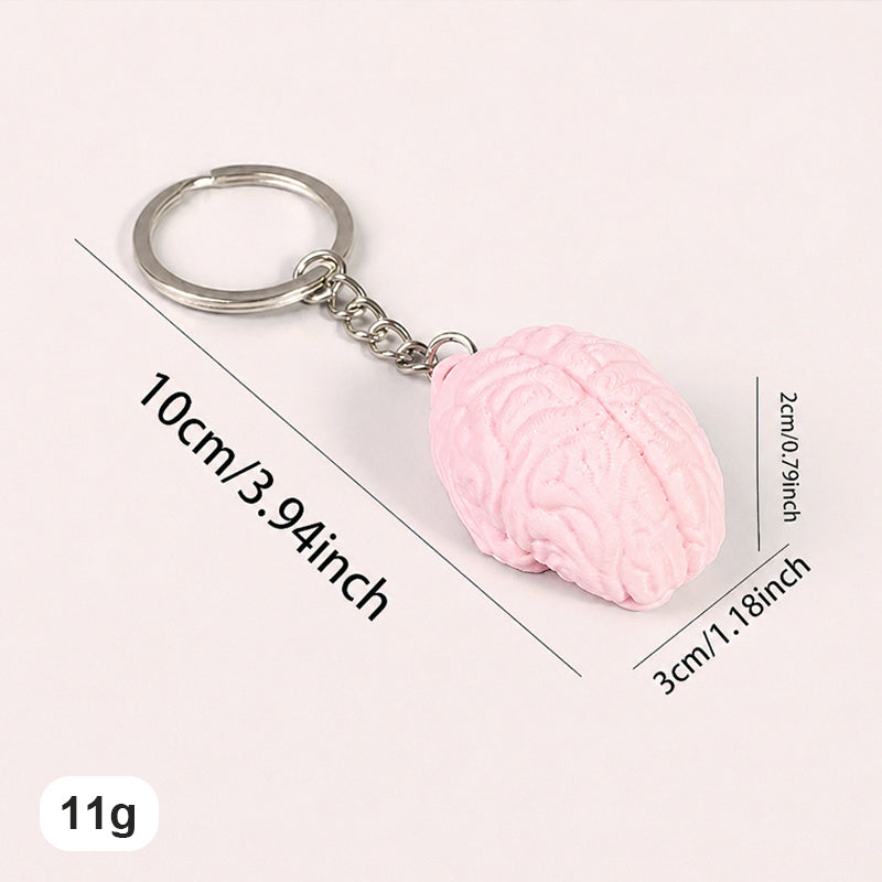 Pink Brain Keychain Charm – Quirky Mini Bag Accessory