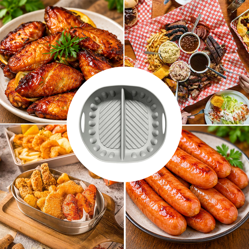🍽️ Varmebestandig stekebrett med slippbelegg og inndeling til airfryer