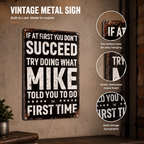 Funny "If At First You Don't Succeed" Vintage Wall Sign
