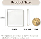 Clear Acrylic DIY Fridge Magnet Set with Adhesive Backing – Square Magnetic Photo Frames with Stunning 3D Effect 💕