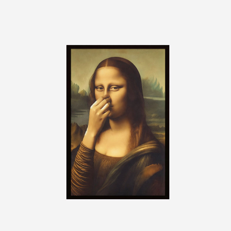 🎄 Julekampanje: 40 % rabatt i en begrenset periode 🔥 Kunsttrykk av «Mona Lisa» som holder seg for nesen (treramme inkludert)