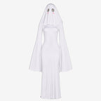 Tettsittende Halloween-kostyme som spøkelsesprinsesse (kan brukes begge veier)