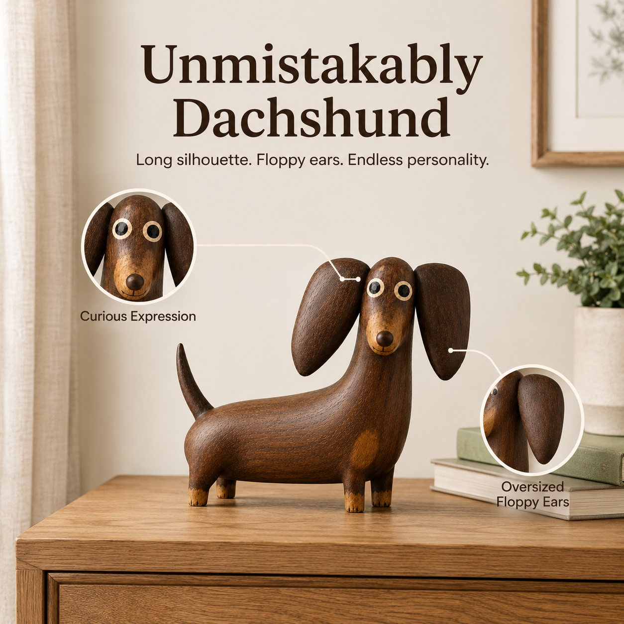 💡Sjarmerende dachshund-skulptur i treutseende