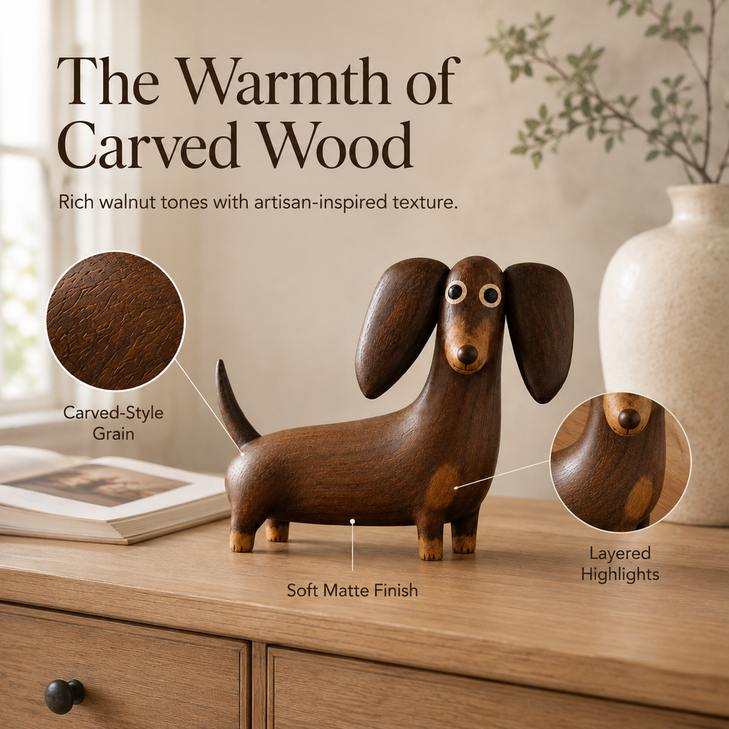 💡Sjarmerende dachshund-skulptur i treutseende