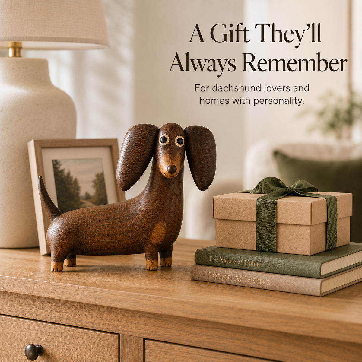 💡Sjarmerende dachshund-skulptur i treutseende