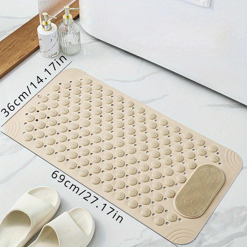 Flexible Column Massage Non Slip Shower Mat | Anti-Slip Bath Mat with Suction Cups Drain Holes