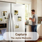 Clear Acrylic DIY Fridge Magnet Set with Adhesive Backing – Square Magnetic Photo Frames with Stunning 3D Effect 💕