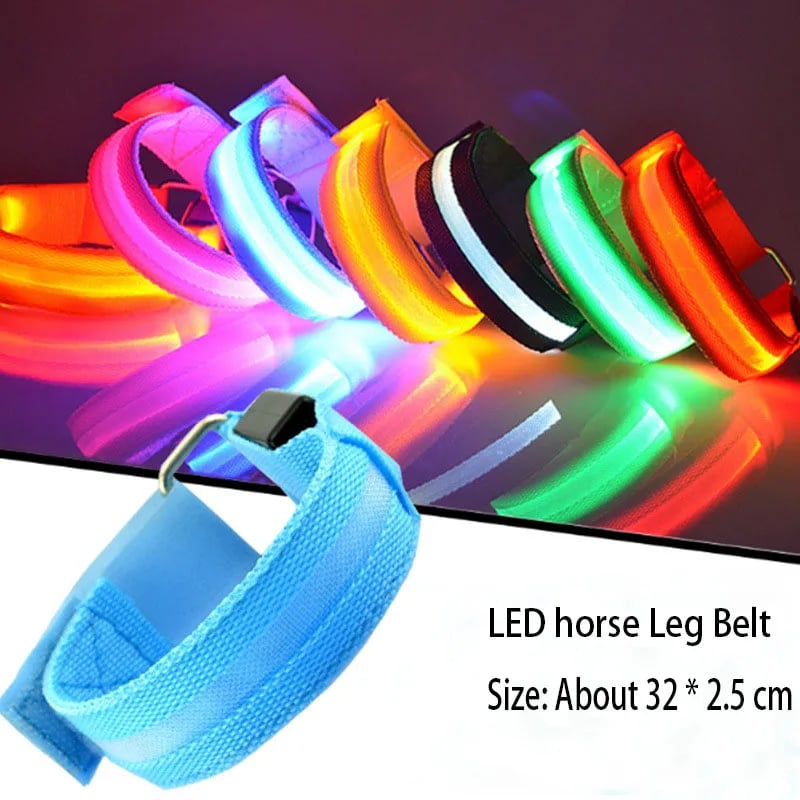 🐎 LED-benstropper for hester – sett med 4 deler | Sikkerhetslys for nattridning ✨