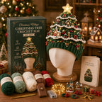 🎄 Nybegynnervennlig DIY-sett med lysende juletrehatt | Festlig hobbysett for nye heklere