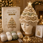 🎄 Nybegynnervennlig DIY-sett med lysende juletrehatt | Festlig hobbysett for nye heklere