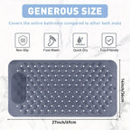 Flexible Column Massage Non Slip Shower Mat | Anti-Slip Bath Mat with Suction Cups Drain Holes