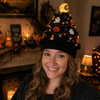 🎄 Nybegynnervennlig DIY-sett med lysende juletrehatt | Festlig hobbysett for nye heklere