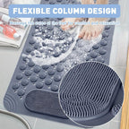 Flexible Column Massage Non Slip Shower Mat | Anti-Slip Bath Mat with Suction Cups Drain Holes