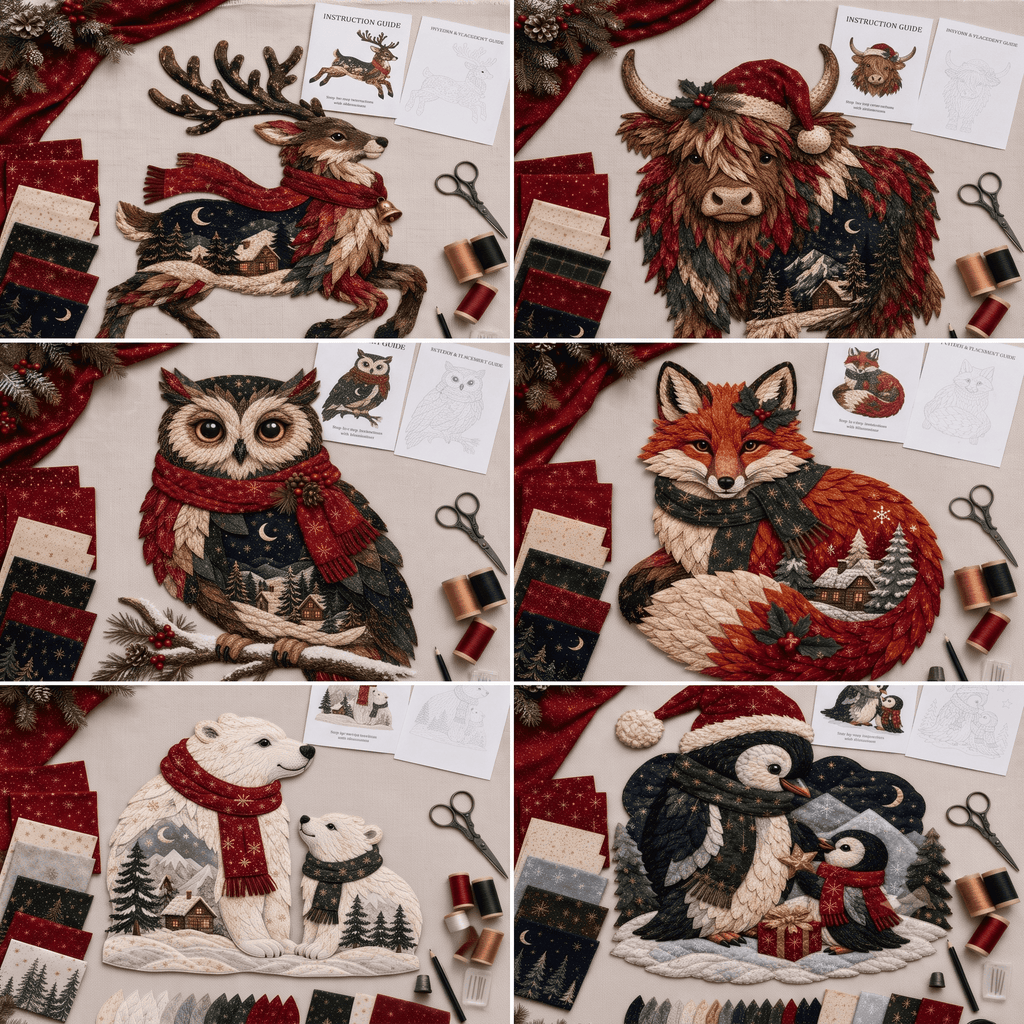 🔥Last Day 49% OFF - 🎄🎅Christmas Woodland Wildlife DIY Patchwork Kit – ✨Create a Festive Handmade Keepsake (📦Buy 2 Free Shipping)
