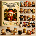 🦉2026 Ugle-adventskalender – 24-dagers nedtelling til jul med samleobjekter av ugle
