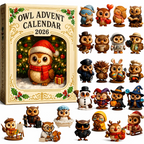 🦉2026 Ugle-adventskalender – 24-dagers nedtelling til jul med samleobjekter av ugle