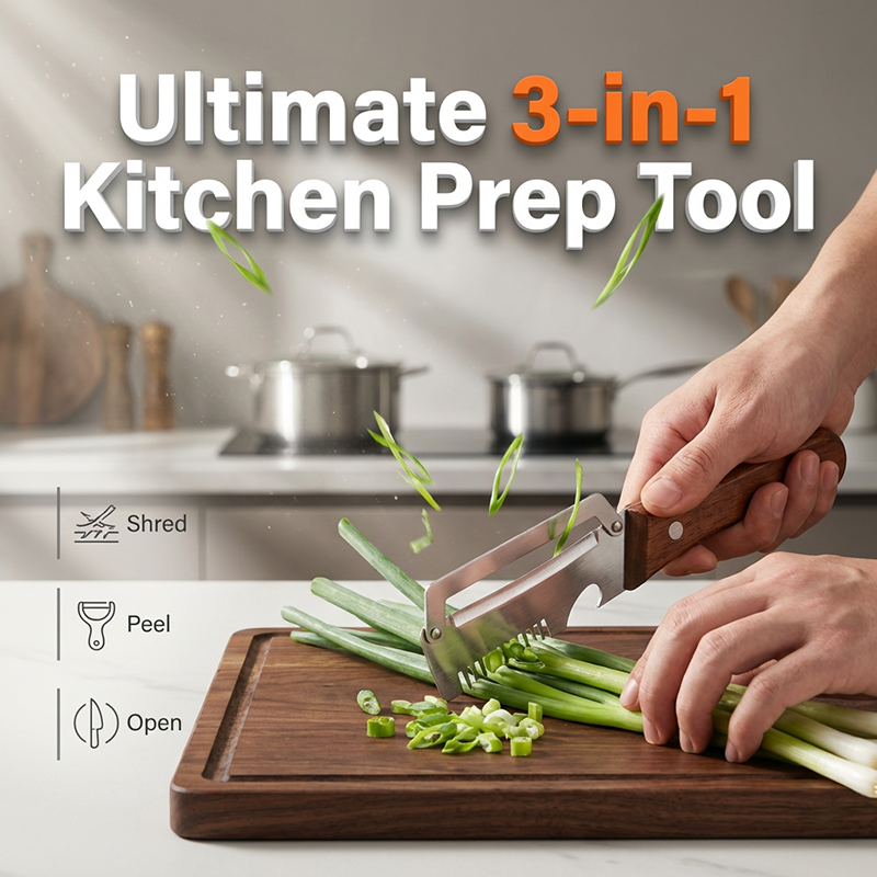 ✨3-in-1 Kitchen Tool For Shredding And Peeling Spring Onions